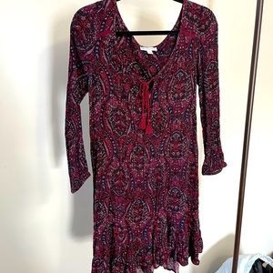 American Eagle bohemian boho dress size small purple red dress